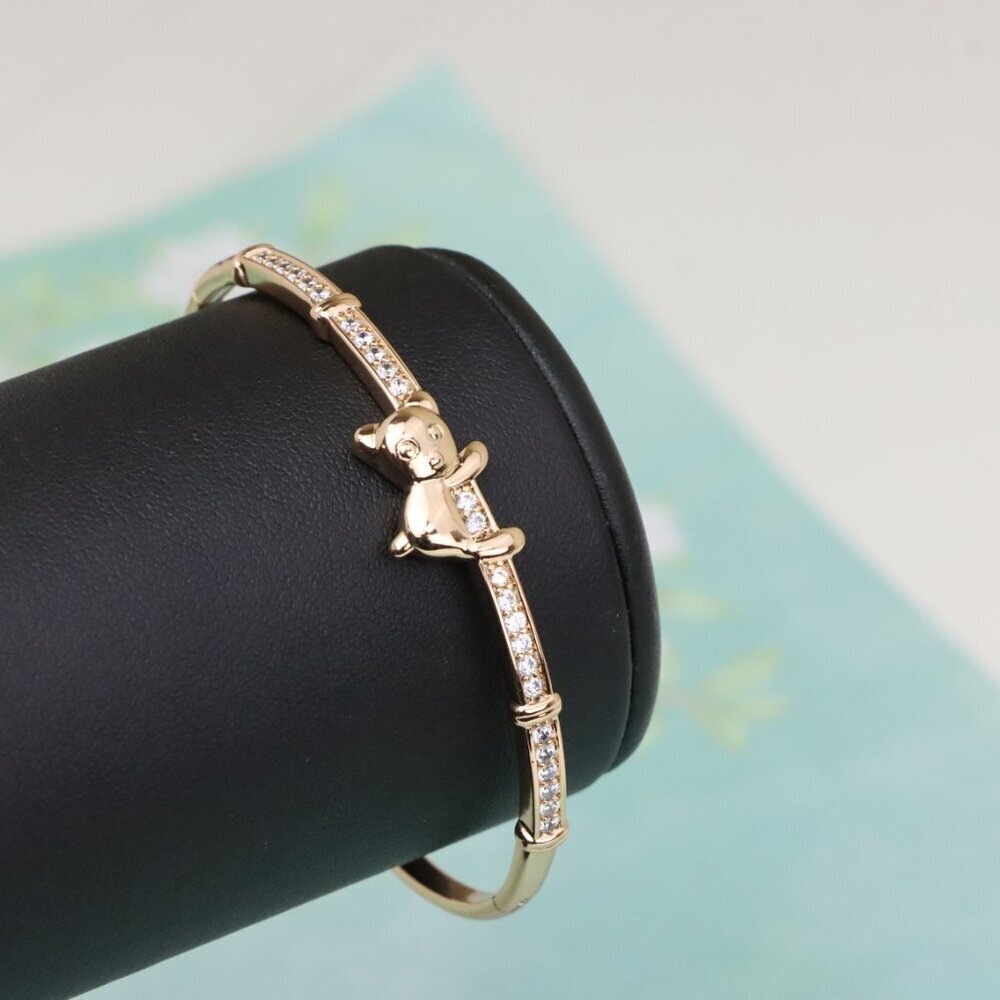 Charming Rose Gold Bangle with Adorable Bear Design, XPBL0527 - Picture 6 of 12